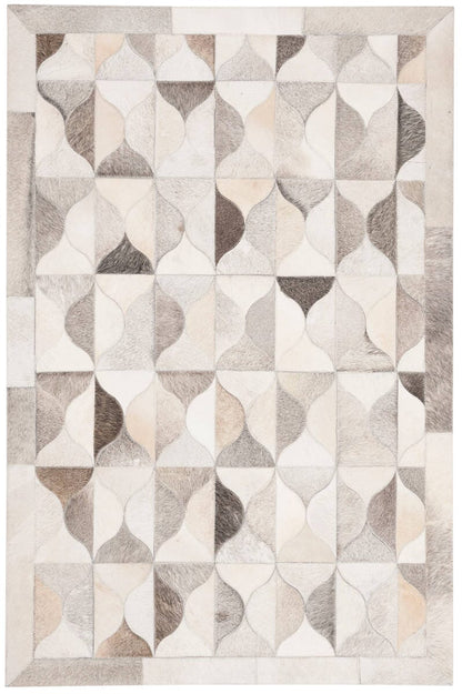 Safavieh Studio Leather Stl224F Grey / Ivory Geometric Area Rug