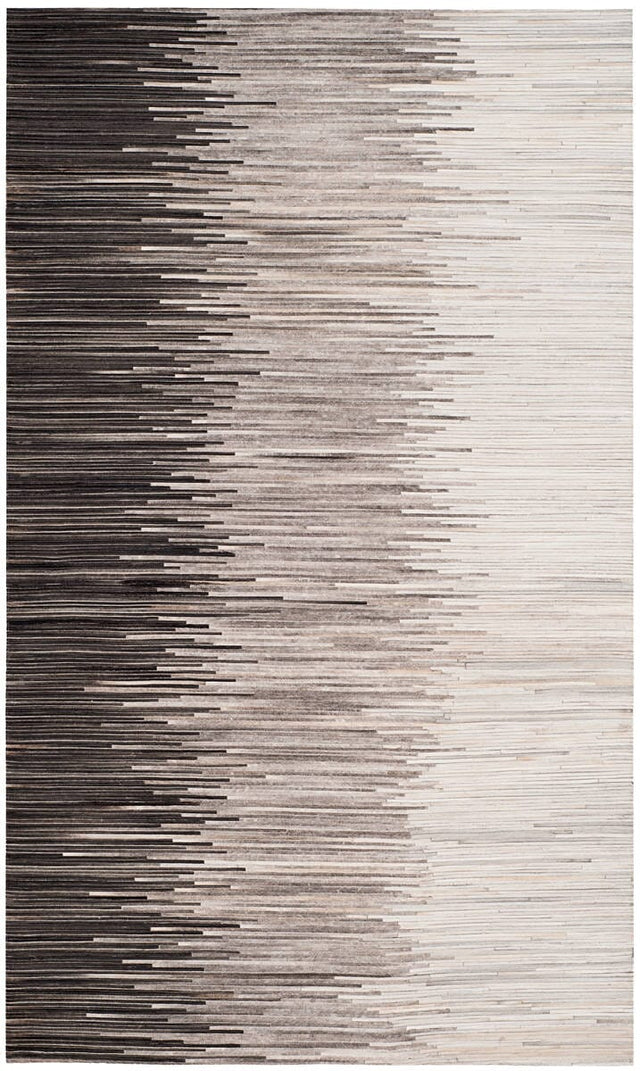 Safavieh Studio Leather Stl225H Charcoal / Ivory Shag Area Rug