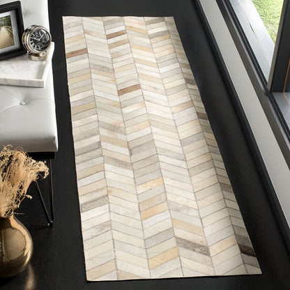 Safavieh Studio Leather Stl312A Grey Chevron Area Rug