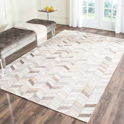 Safavieh Studio Leather Stl312A Grey Chevron Area Rug