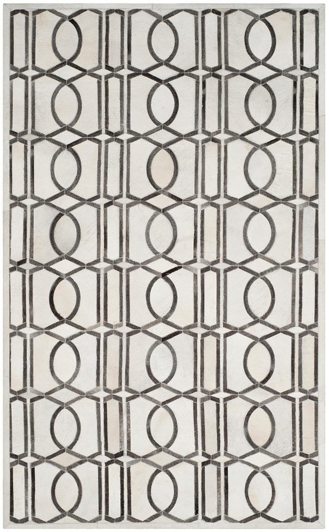 Safavieh Studio Leather Stl662A Ivory / Grey Geometric Area Rug