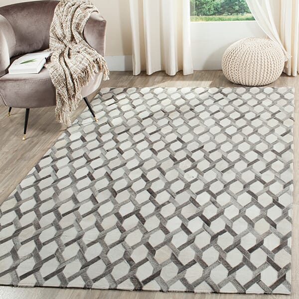 Safavieh Studio Leather Stl666A Ivory / Grey Rugs.