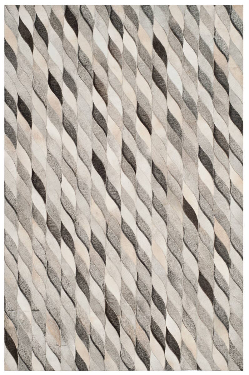 Safavieh Studio Leather Stl701A Ivory / Grey Geometric Area Rug