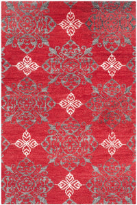 Safavieh Stone Wash Stw243A Red / Ivory Damask Area Rug