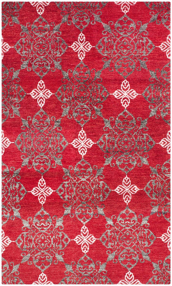 Safavieh Stone Wash Stw243A Red / Ivory Damask Area Rug