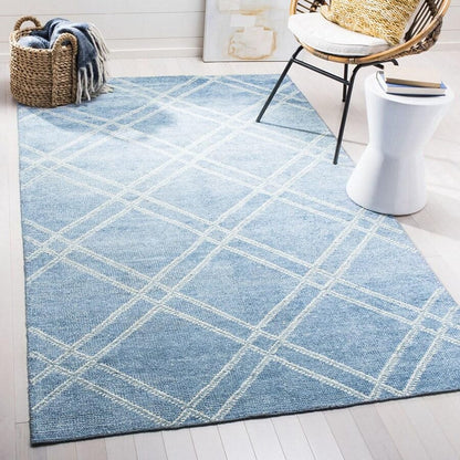 Safavieh Stone Wash Stw701D Deep Blue Geometric Area Rug