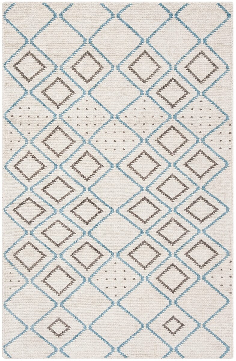 Safavieh Stone Wash Stw902A Silver / Blue Moroccan Area Rug