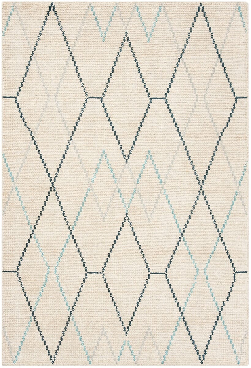 Safavieh Stone Wash Stw903A Ivory / Blue Moroccan Area Rug