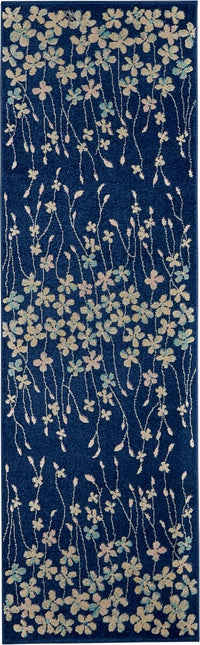 Nourison Tranquil Tra04 Navy Floral / Country Area Rug