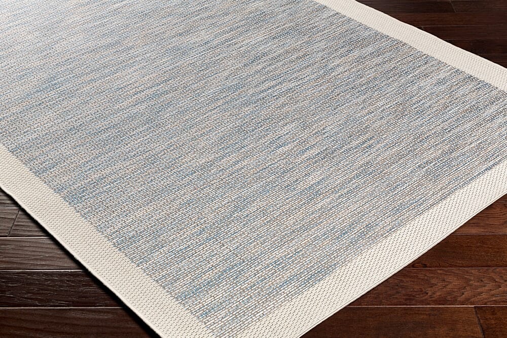 Surya Santa Cruz Stz-6000 Bright Blue, Taupe, Cream Bordered Area Rug