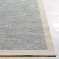 Surya Santa Cruz Stz-6000 Bright Blue, Taupe, Cream Bordered Area Rug