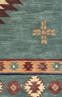 Rizzy Southwest SU-2008 Green Southwestern Area Rug