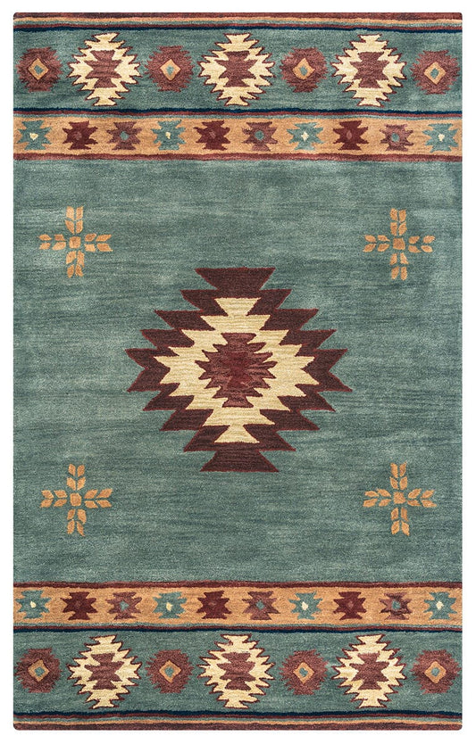 Rizzy Southwest SU-2008 Green Southwestern Area Rug