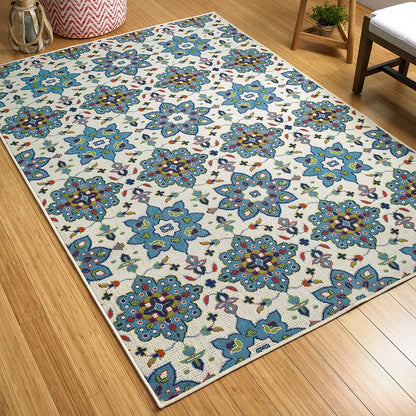 Kaleen Sunice Sun10-79 Light Blue Damask Area Rug