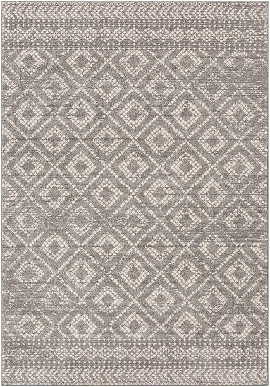 Surya Sunderland Sun-2302 Medium Gray, Light Gray, White Moroccan Area Rug