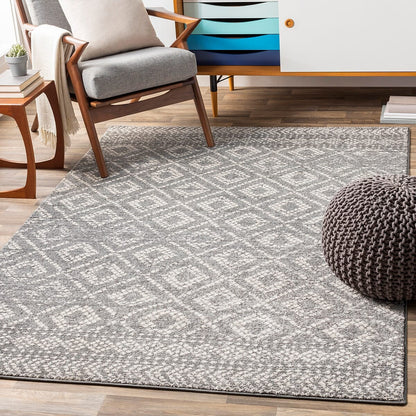 Surya Sunderland Sun-2302 Medium Gray, Light Gray, White Moroccan Area Rug