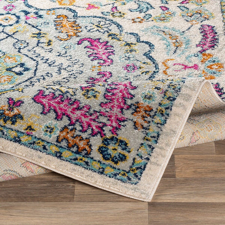 Surya Sunderland Sun-2312 Bright Pink, Aqua, Light Gray Rugs.