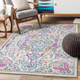 Surya Sunderland Sun-2312 Bright Pink, Aqua, Light Gray Rugs.