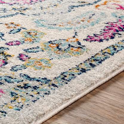 Surya Sunderland Sun-2312 Bright Pink, Aqua, Light Gray Area Rug