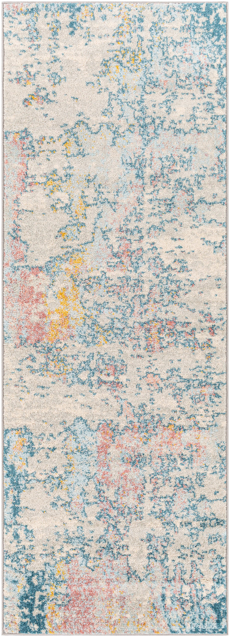 Surya Sunderland Sun-2334 Teal, Dusty Coral Rug.