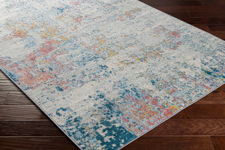 Surya Sunderland Sun-2334 Teal, Dusty Coral Rug.