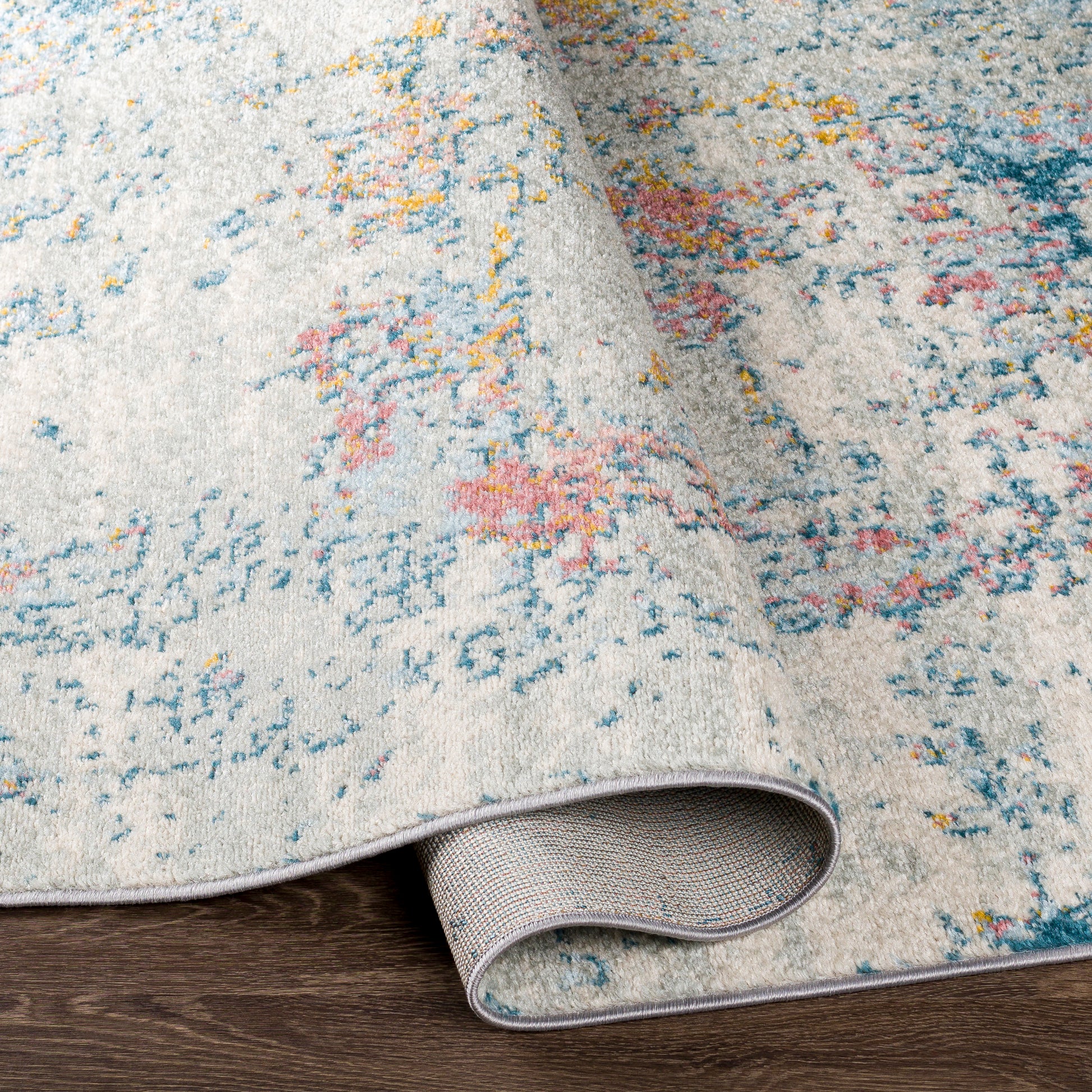 Surya Sunderland Sun-2334 Teal, Dusty Coral Area Rug