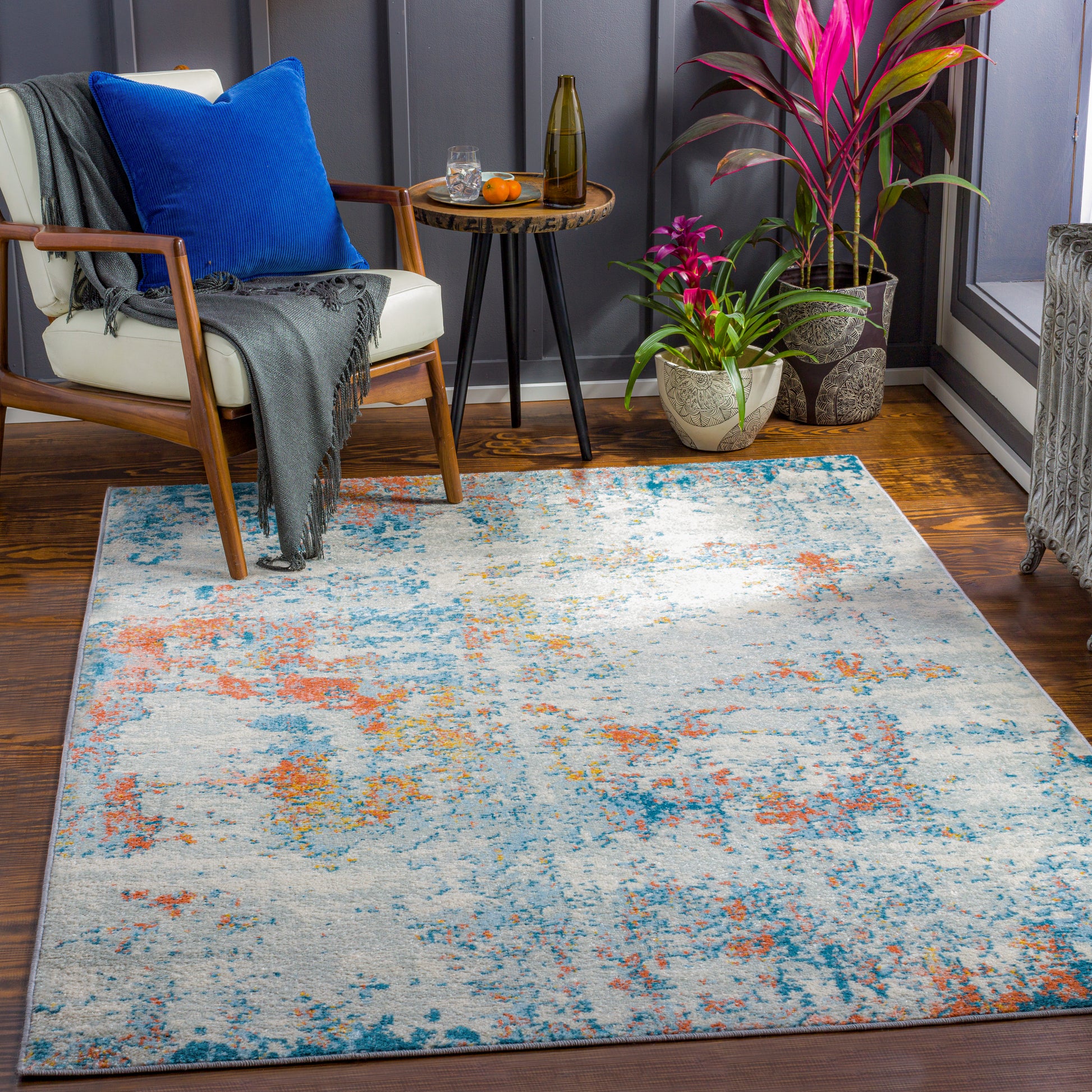 Surya Sunderland Sun-2335 Teal, Pale Blue Area Rug