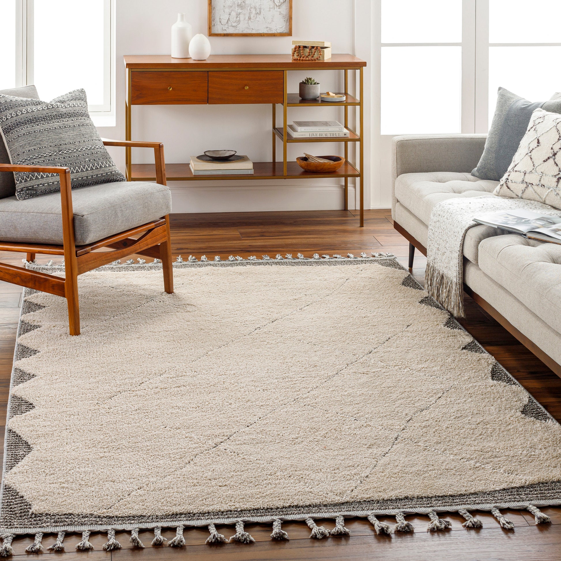 Surya Sousse Sus-2304 Light Beige, Charcoal Area Rug