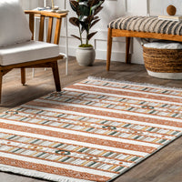 Nuloom Edythe Tribal Ned1360A Orange Area Rug