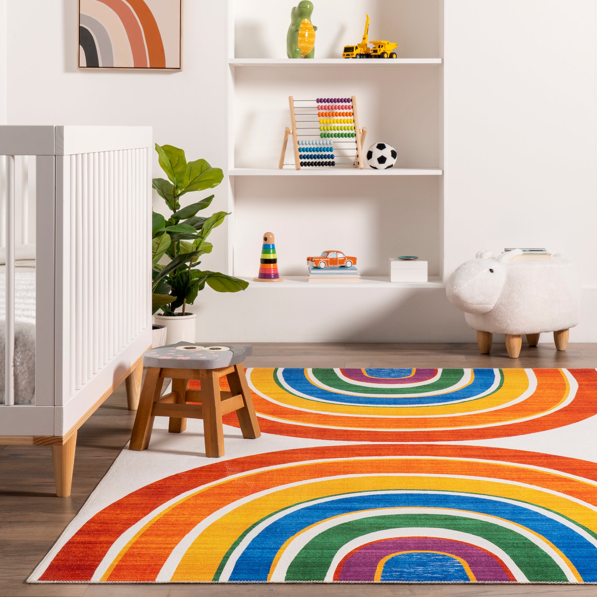 AreaRugs.com Wavaj Nwa1134A White Multi Area Rug