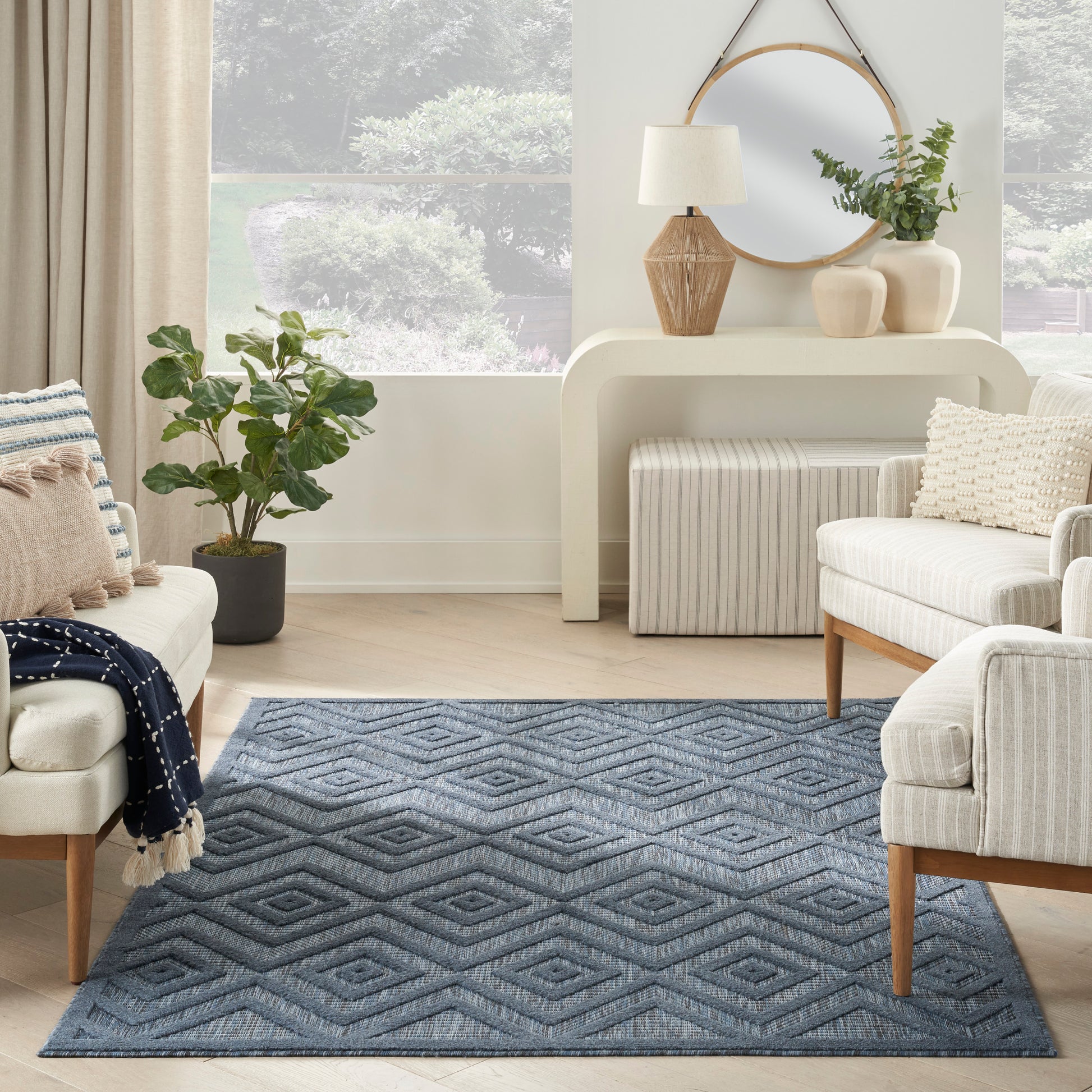 Nourison Versatile Nrv01 Navy Blue Area Rug