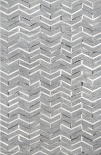 Nuloom Jacqui Leather Blend Chevron Nja3605A Gray Area Rug