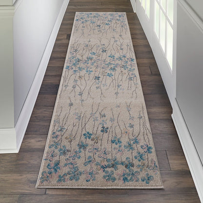 Nourison Tranquil Tra04 Ivory Floral / Country Area Rug