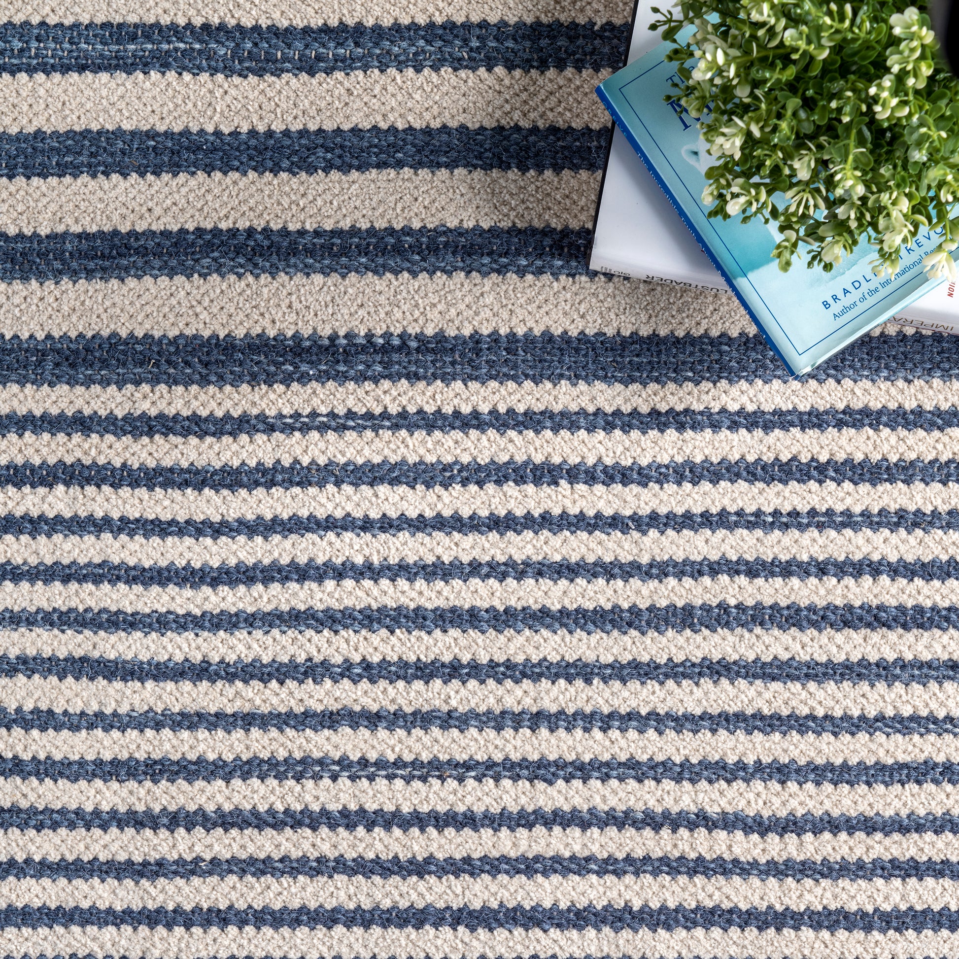 Nuloom Rose Stripe Nro1376A Blue Area Rug