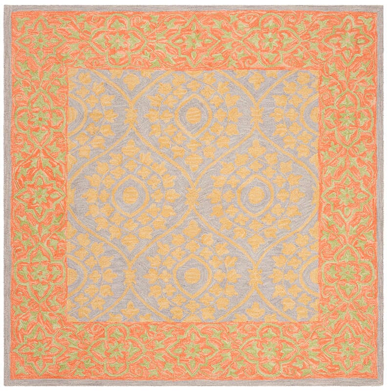 Safavieh Suzani Szn105A Orange / Silver Rugs.