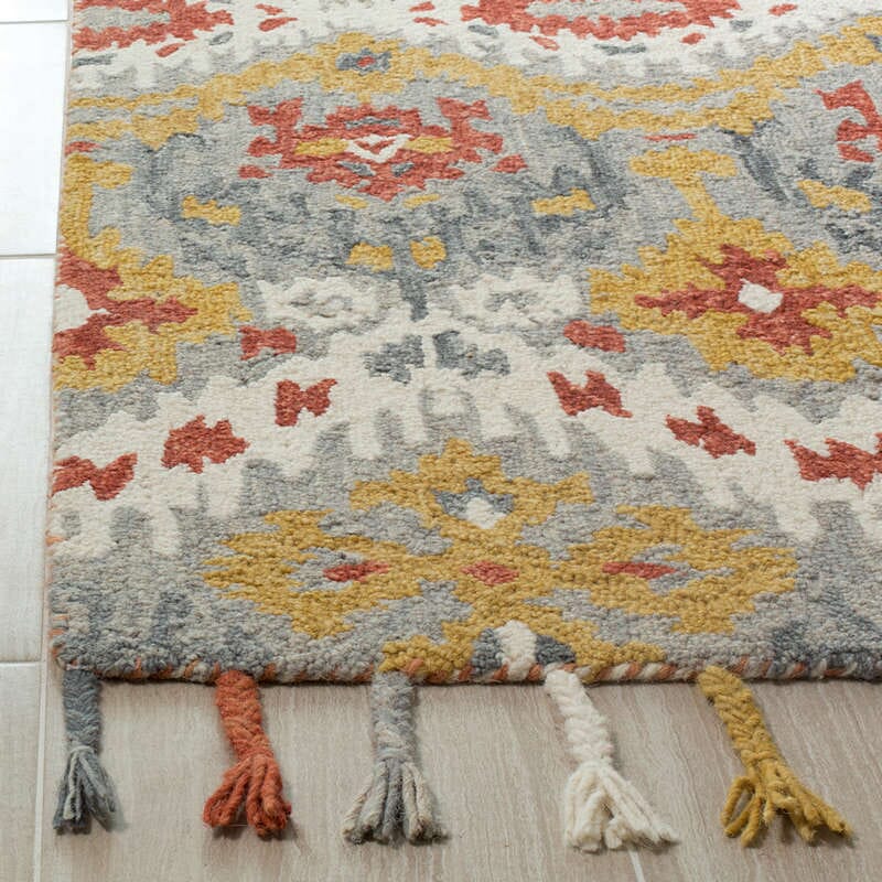 Safavieh Suzani Szn202A Grey / Gold Ikat Area Rug