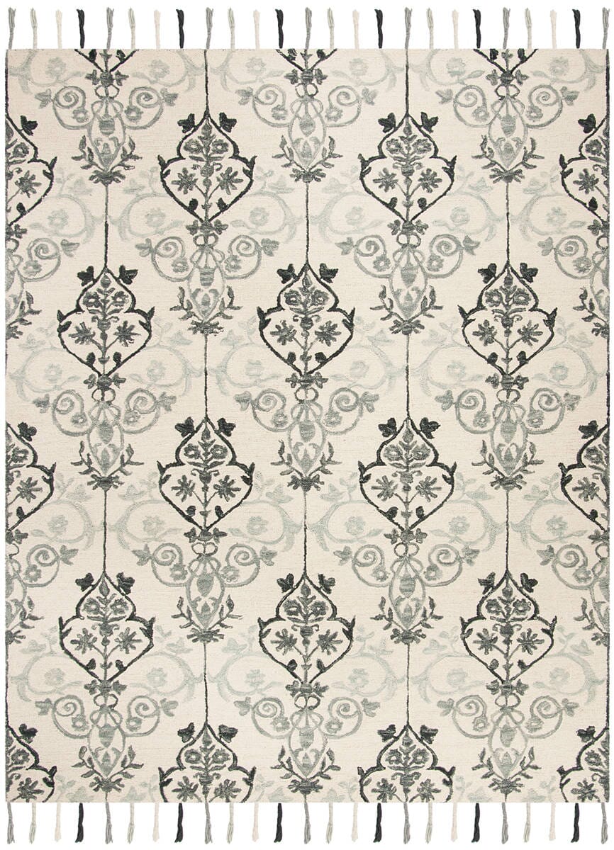 Safavieh Suzani Szn204A Ivory / Grey Damask Area Rug