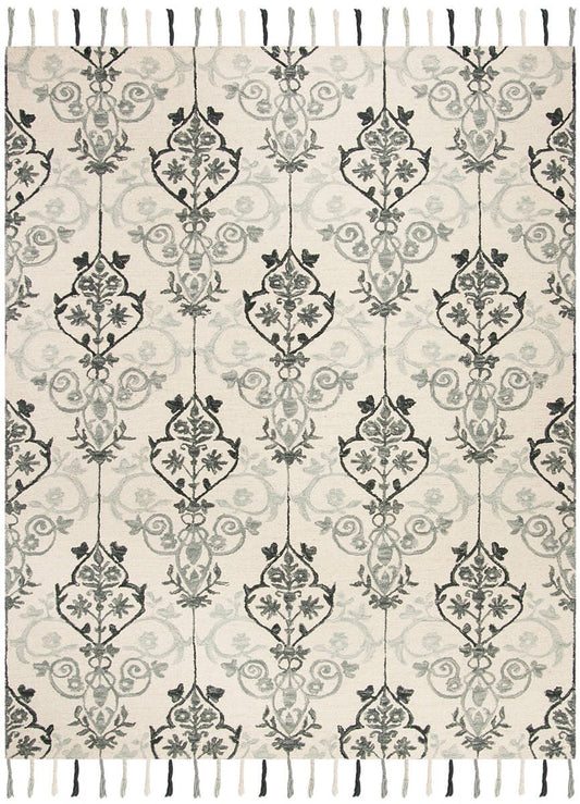 Safavieh Suzani Szn204A Ivory / Grey Damask Area Rug