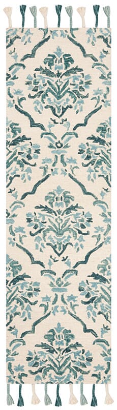 Safavieh Suzani Szn205A Ivory / Turquoise Damask Area Rug