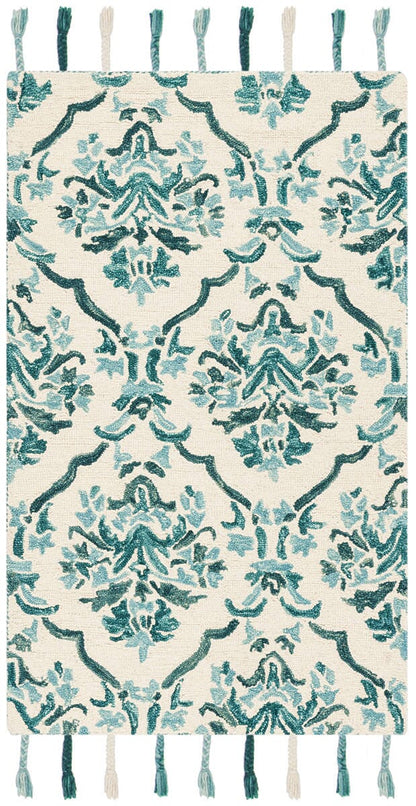 Safavieh Suzani Szn205A Ivory / Turquoise Damask Area Rug