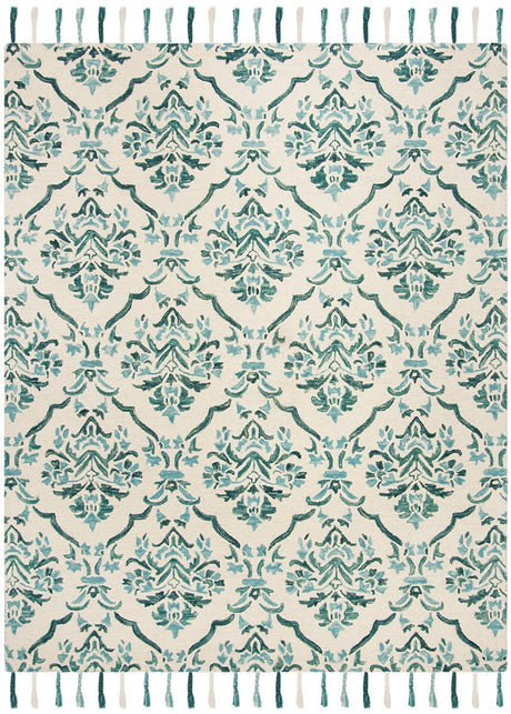 Safavieh Suzani Szn205A Ivory / Turquoise Rugs.