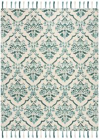 Safavieh Suzani Szn205A Ivory / Turquoise Damask Area Rug