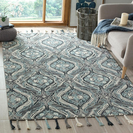 Safavieh Suzani Szn206A Grey / Light Blue Rugs.