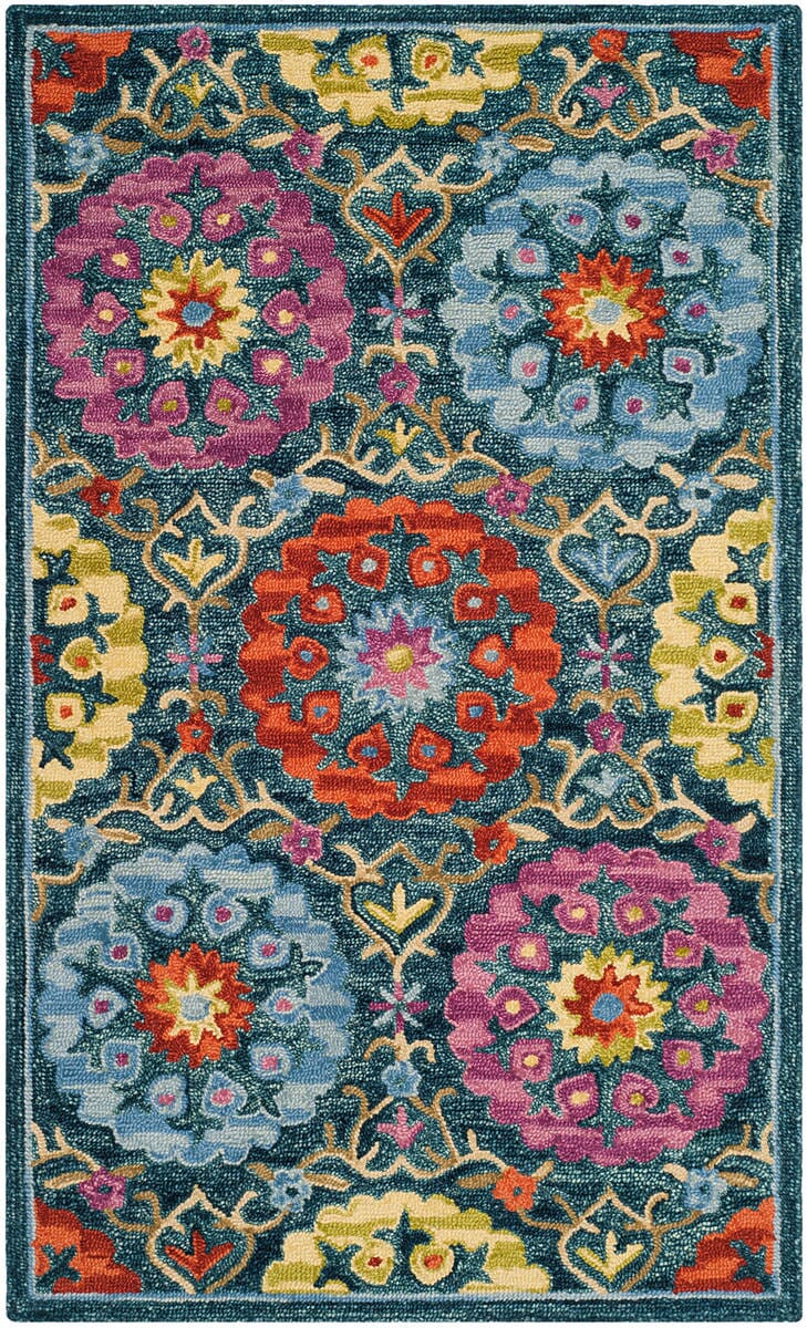 Safavieh Suzani Szn328A Blue / Multi Geometric Area Rug