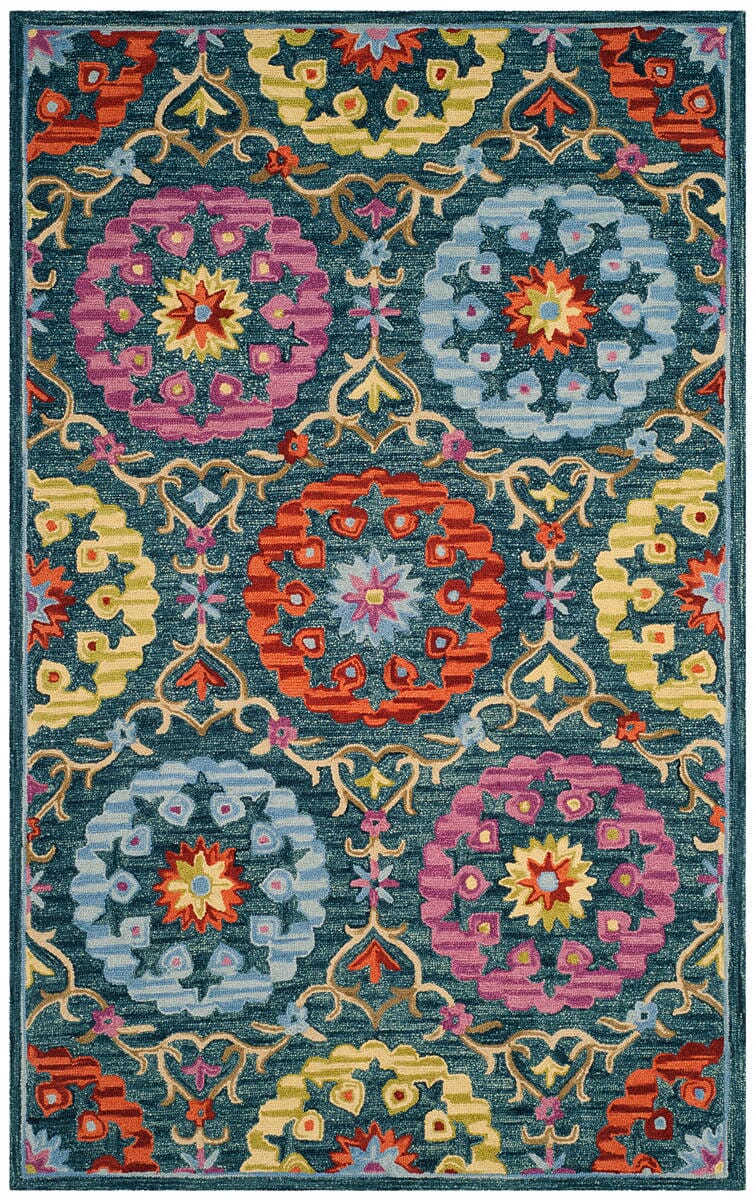 Safavieh Suzani Szn328A Blue / Multi Geometric Area Rug