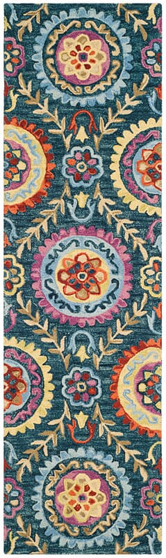 Safavieh Suzani Szn374A Blue / Multi Geometric Area Rug