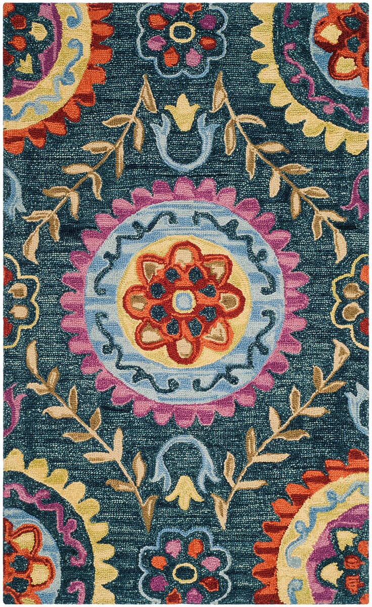 Safavieh Suzani Szn374A Blue / Multi Geometric Area Rug