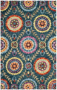 Safavieh Suzani Szn374A Blue / Multi Geometric Area Rug