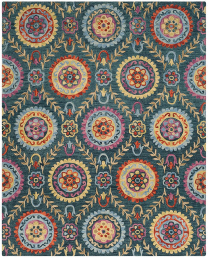 Safavieh Suzani Szn374A Blue / Multi Geometric Area Rug