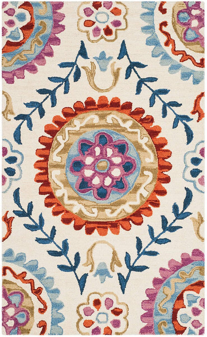 Safavieh Suzani Szn374B Ivory / Multi Geometric Area Rug